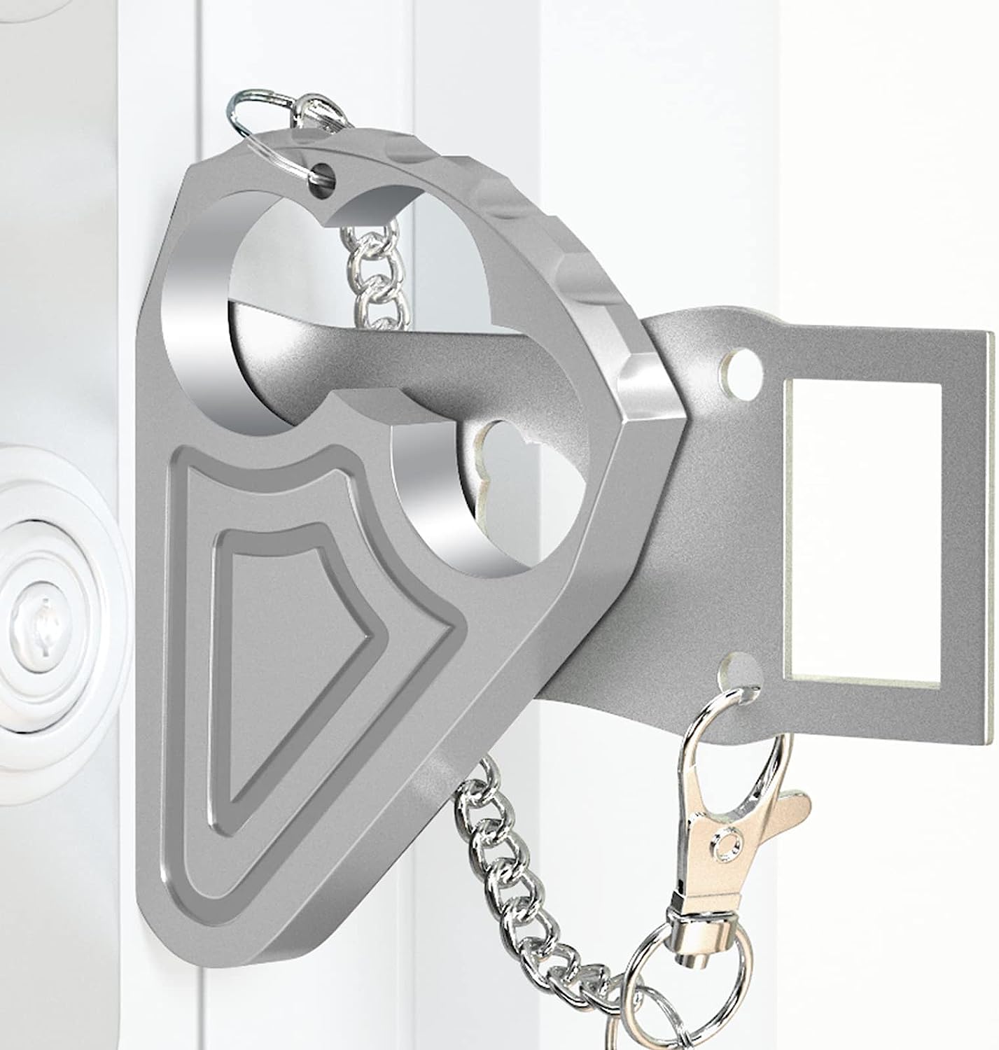 Urgeeo Portable Door Lock, Hotel Door Locks for Travelers Metal, Prevent Unauthorized Entry, Apartment Essentials, Home Security, Traveling Essentials (Silver)
