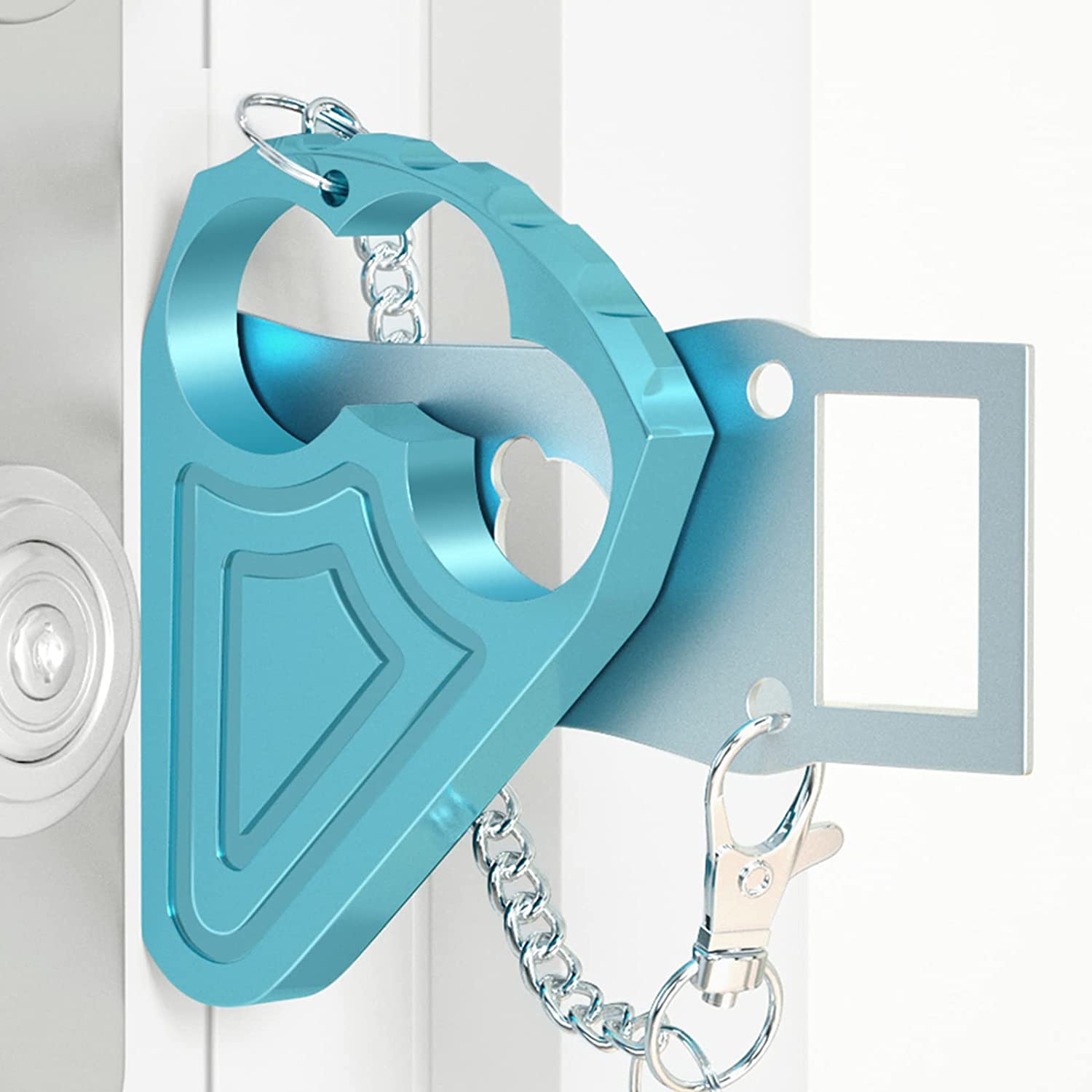 Urgeeo Portable Door Lock, Hotel Door Locks for Travelers Metal, Prevent Unauthorized Entry, Apartment Essentials, Home Security, Traveling Essentials, Blue
